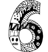 Fototapety hand drawn number doodle of illustration

