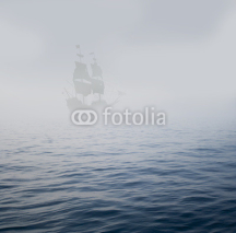 Naklejki galleon in mist
