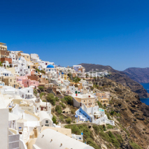 Fototapety Traditional blue and white buildings of Santorini, Greece