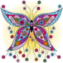Naklejki Fantasy spring vintage butterfly