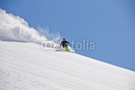 Naklejki Skier in deep powder, extreme freeride