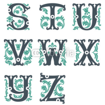Naklejki vintage alphabet. Part 3