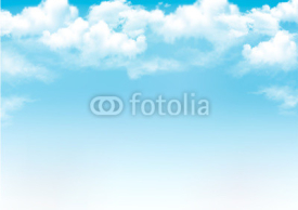 Naklejki Blue sky with clouds. Vector background