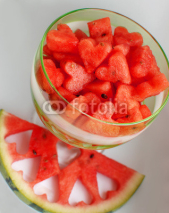 Naklejki Watermelon Segment with Glass