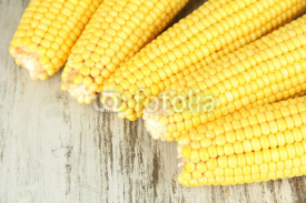 Fototapety Crude corns on wooden table