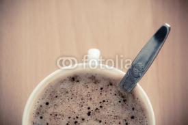 Fototapety Beverage. Cup of hot drink coffee with froth.