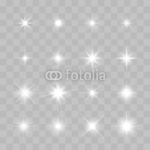 Set of Vector glowing sparkling stars