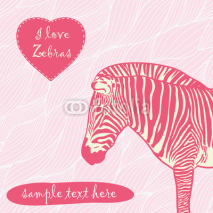 Fototapety zebra with place for text