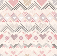 Naklejki Abstract geometric seamless pattern. Aztec style pattern with he