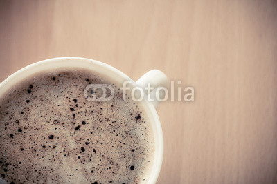 Beverage. Cup of hot drink coffee with froth.