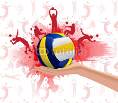 Naklejki Volleyball sport design background