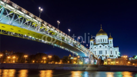 Naklejki Christ the Saviour Cathedral and the Patriarchal Bridge in Mosco