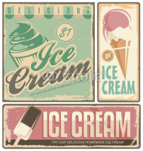 Ice cream vintage metal signs set