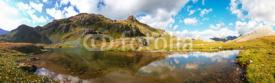 Fototapety Panorama di montagna con lago