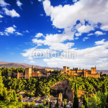 Naklejki Ancient arabic fortress of Alhambra, Granada, Spain